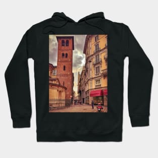 Bell Tower Church Historic Antique Architecture Milano Italy Hoodie